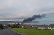 Emergency services at the scene of a fire in Wicklow