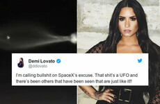 Demi Lovato says a UFO was in the sky last night even though Elon Musk told everyone he was launching a rocket