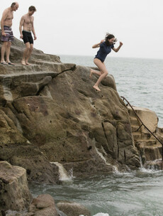 Pictures: These hardy souls braved the Forty Foot on a very rainy Christmas in Sandycove today