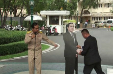 Thailand's PM tells reporters to direct questions on 'politics or conflict' to this cardboard cutout