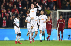 Relegation-threatened Swansea hand Liverpool their first Premier League defeat since October