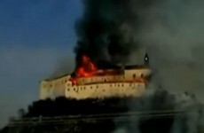 Video: Gothic castle destroyed by fire in Slovakia