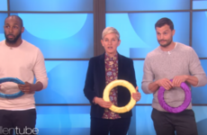 Jamie Dornan played a pretty gas game of Twister with a fan on The Ellen Show