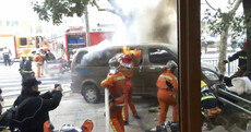 Police blame incident involving van in flames crashing into 18 pedestrians on 'smoking driver'
