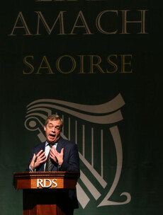 Nigel Farage is the main draw at conference today pushing for 'Irexit'