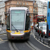 New longer Luas tram blocks traffic after its back carriage sticks out past O'Connell Bridge