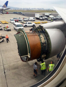 United Airlines plane forced to make emergency landing after engine cover rips apart mid-flight