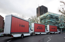 Grenfell campaigners drive 'three billboards' through London