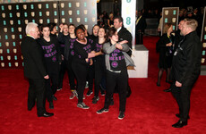 Domestic violence protesters invaded the BAFTA red carpet last night in support of Time's Up