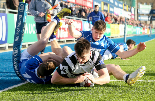 Mary's survive grandstand finale to see off gallant Roscrea in nine-try ...