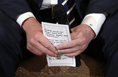 Here is what Trump's notes for meeting with shooting survivors said