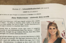 Amy Huberman came up in the mocks for LCA Irish and her response was perfect