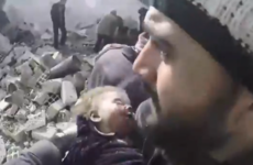 Baby girl found alive under rubble after Syrian bombing