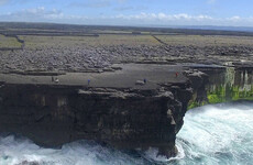 Storm waves in the west moved boulders onto the top of this cliff