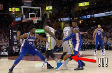 LeBron James pulled off an incredible move through a team-mate's legs last night