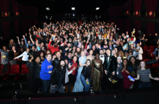 Jimmy Kimmel and a bunch of A listers crashed a nearby movie screening during the Oscars