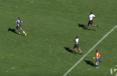 This length-of-the-pitch try by a USA Sevens player needs to be watched again and again