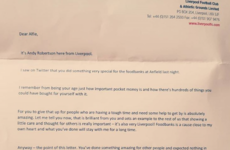 Liverpool's Robertson sends young fan Firmino jersey because 'no one wants the left back's shirt'