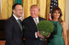 Leo Varadkar presents Donald Trump with bowl of shamrock in St Patrick's Day ceremony