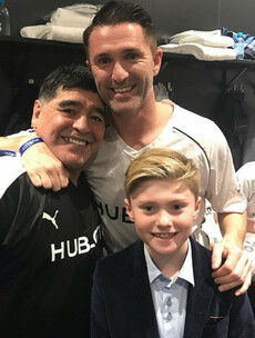 Robbie Keane and Duffer star in five-a-side match with some of football's all-time greats