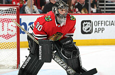 Emergency goalie call-up sees accountant steal the show in Blackhawks win
