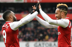 Aubameyang bags two and gifts Lacazette another as Stoke's relegation worries deepen