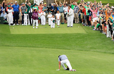 Golfer dislocates ankle while celebrating hole-in-one in Masters par-three competition