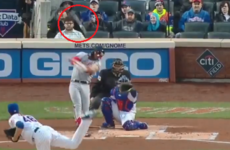 Bryce Harper breaks his bat, still hits a 400 foot home run