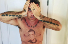 Robbie Williams has a tattoo of his own face on his chest... it's The Dredge