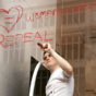 A Wexford fashion designer used the window of Selfridges in London to protest the 8th amendment