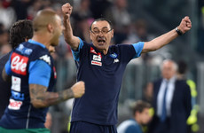 Napoli coach Sarri gives finger to 'spitting' Juve fans