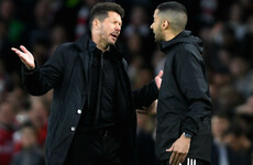 Simeone charged by Uefa and faces touchline ban after being sent to the stands during Arsenal clash