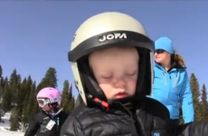 WATCH: Child falls asleep while skiing, falls over