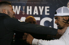 Bellew shoves Haye during face-off as tensions rise ahead of Saturday's rematch