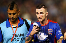 Roy O'Donovan sent off for high boot to keeper's head as Newcastle Jets lose controversial Grand Final