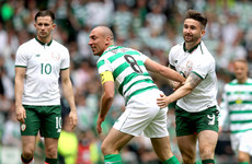 Seven Ireland newcomers and a cameo from Celtic great Larsson as Scott Brown's testimonial ends in draw