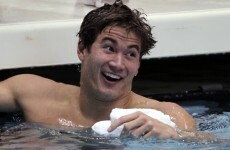 This guy's swimming togs ripped while he was racing and he still beat Michael Phelps