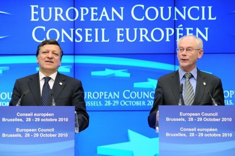 European Commission President Jose Manuel Barroso, left, and European Council President Herman Van Rompuy.