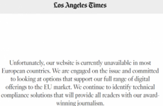 Some US news websites have been blocked by the new EU data law