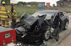 Tesla car, in autopilot mode, speeds up before crashing into parked fire engine