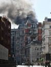 A huge fire has broken out on the roof of a hotel in central London