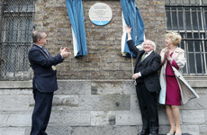 President Higgins unveils plaque at Dublin Castle where an Irish suffragette smashed a window