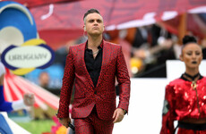 Robbie Williams says he didn't mean to cause an international incident during the Opening Ceremony of the World Cup