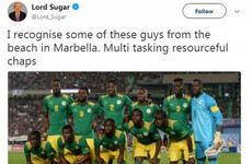 Lord Sugar apologised on Twitter after posting and deleting a racist tweet about Senegal's football team