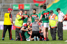 Mayo midfielder O'Shea brought to hospital for scans on suspected dislocated shoulder