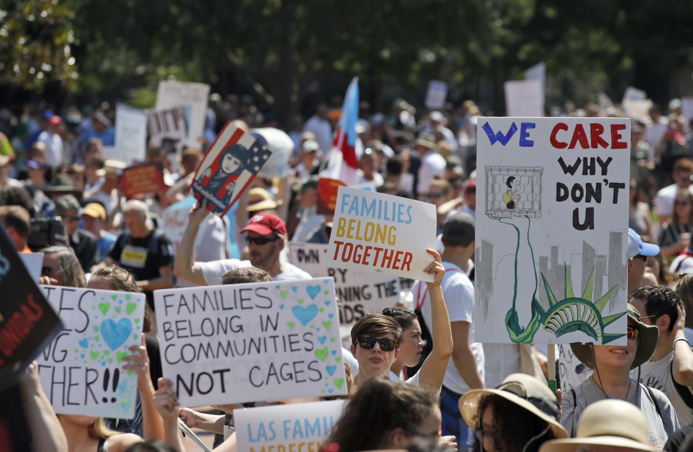 Large Crowds Across The US Protest Against Trump's Immigration Policy