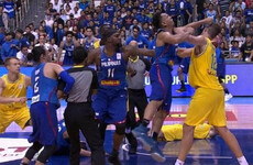 Chairs, punches and kicks fly as international basketball game turns into all out war