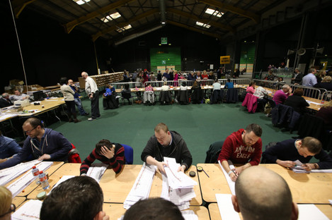 Scenes from the RDS count centre from the last election.