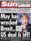 Donald Trump tells the Sun he told Theresa May how to do Brexit but she wrecked it