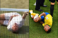 Tennis player mocks Neymar's diving at Wimbledon
